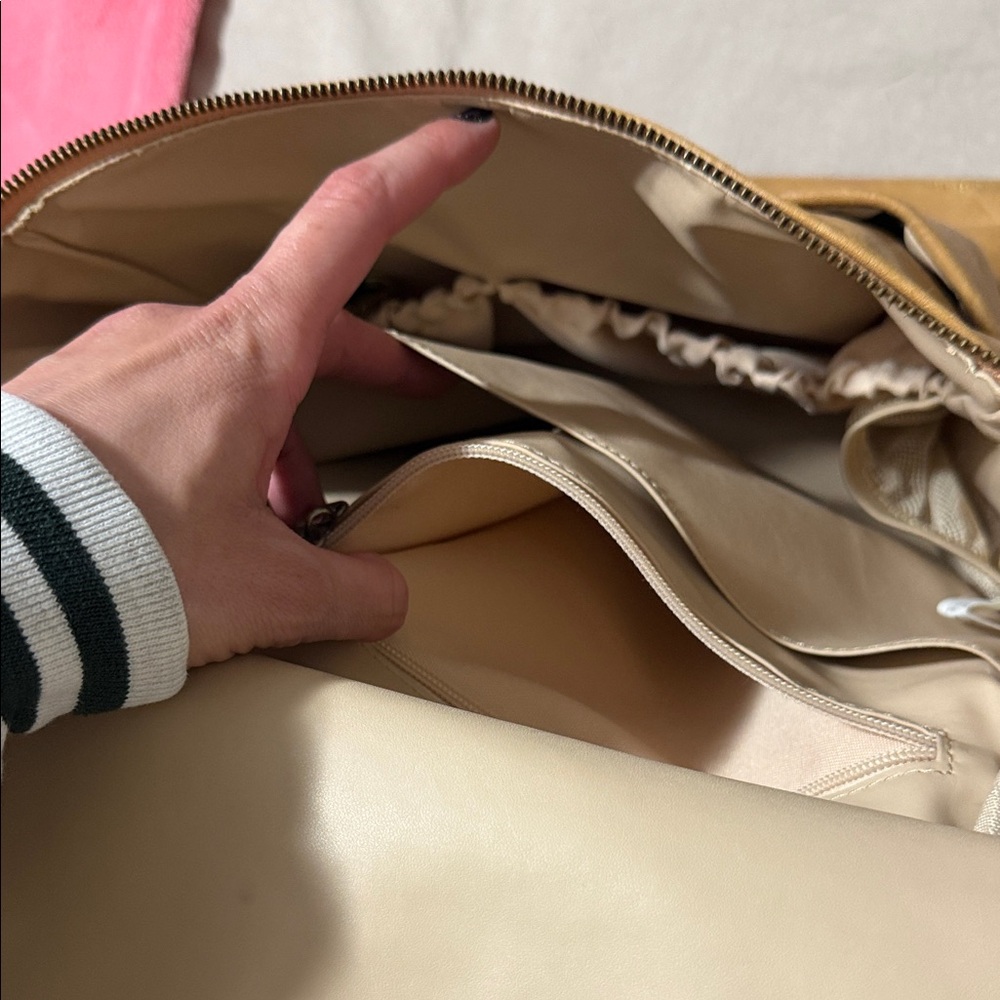 Tan vegan leather backpack or diaper bag - Picture 11 of 15